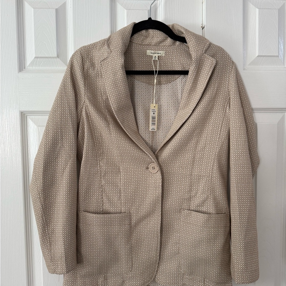 Max Studio Textured Cream Blazer